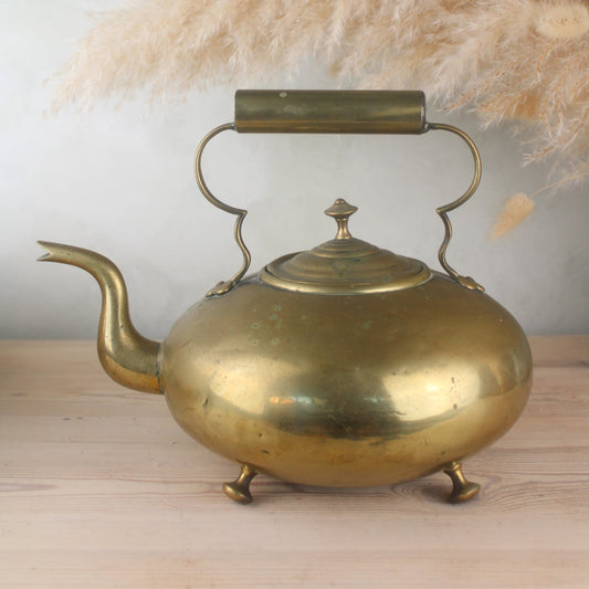 Brass Vintage Teapot with Tin Lining