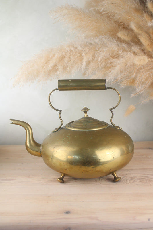 Brass Vintage Teapot with Tin Lining