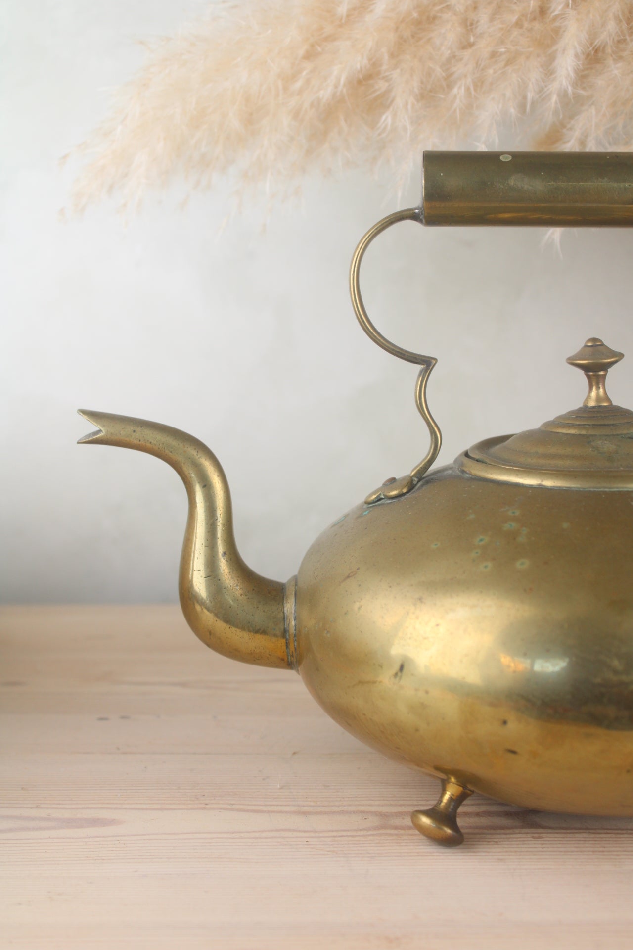 Brass Vintage Teapot with Tin Lining