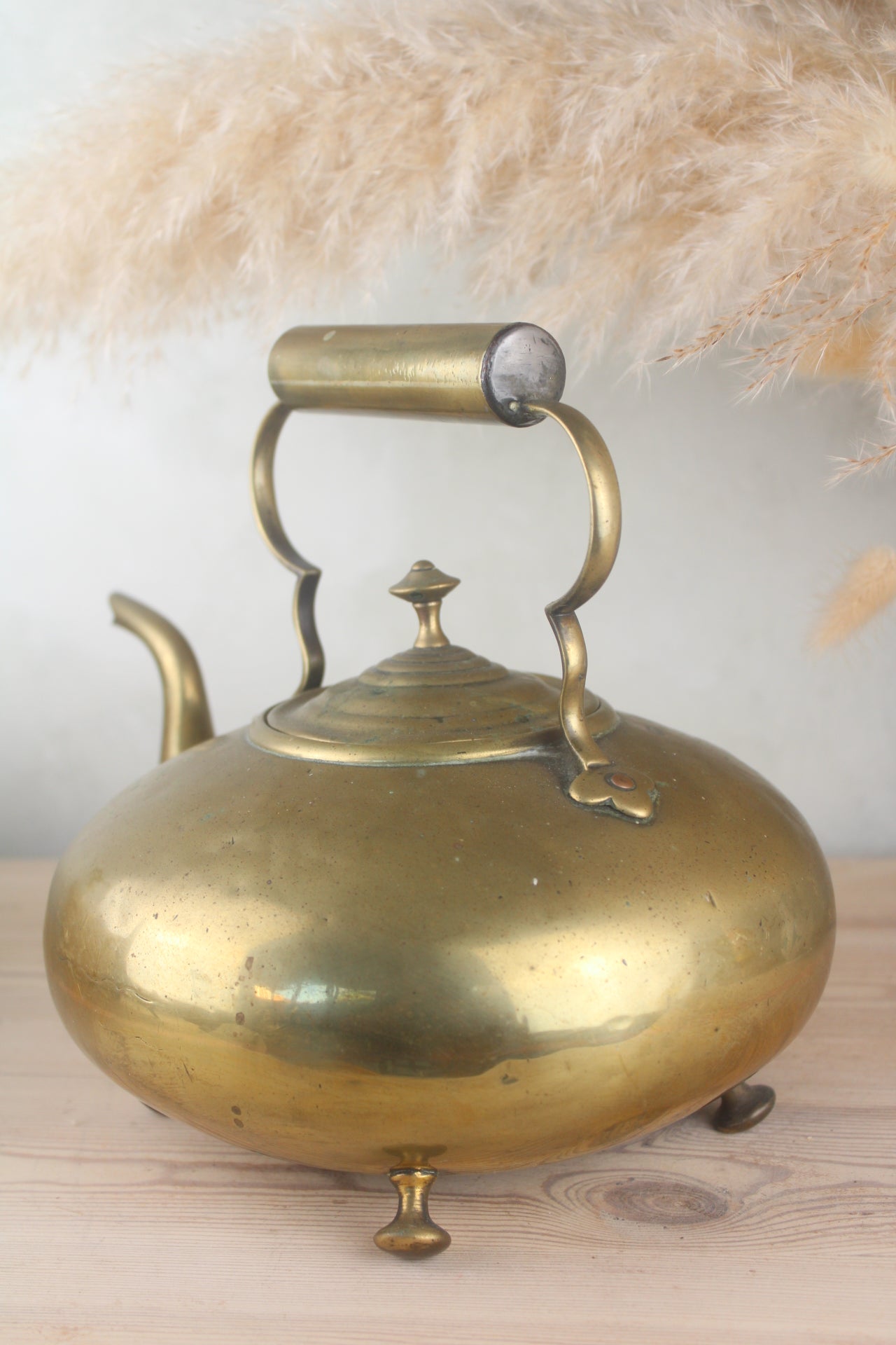Brass Vintage Teapot with Tin Lining