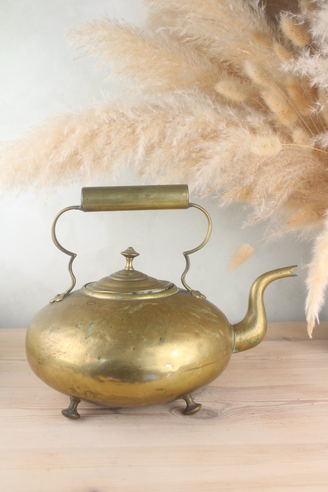 Brass Vintage Teapot with Tin Lining