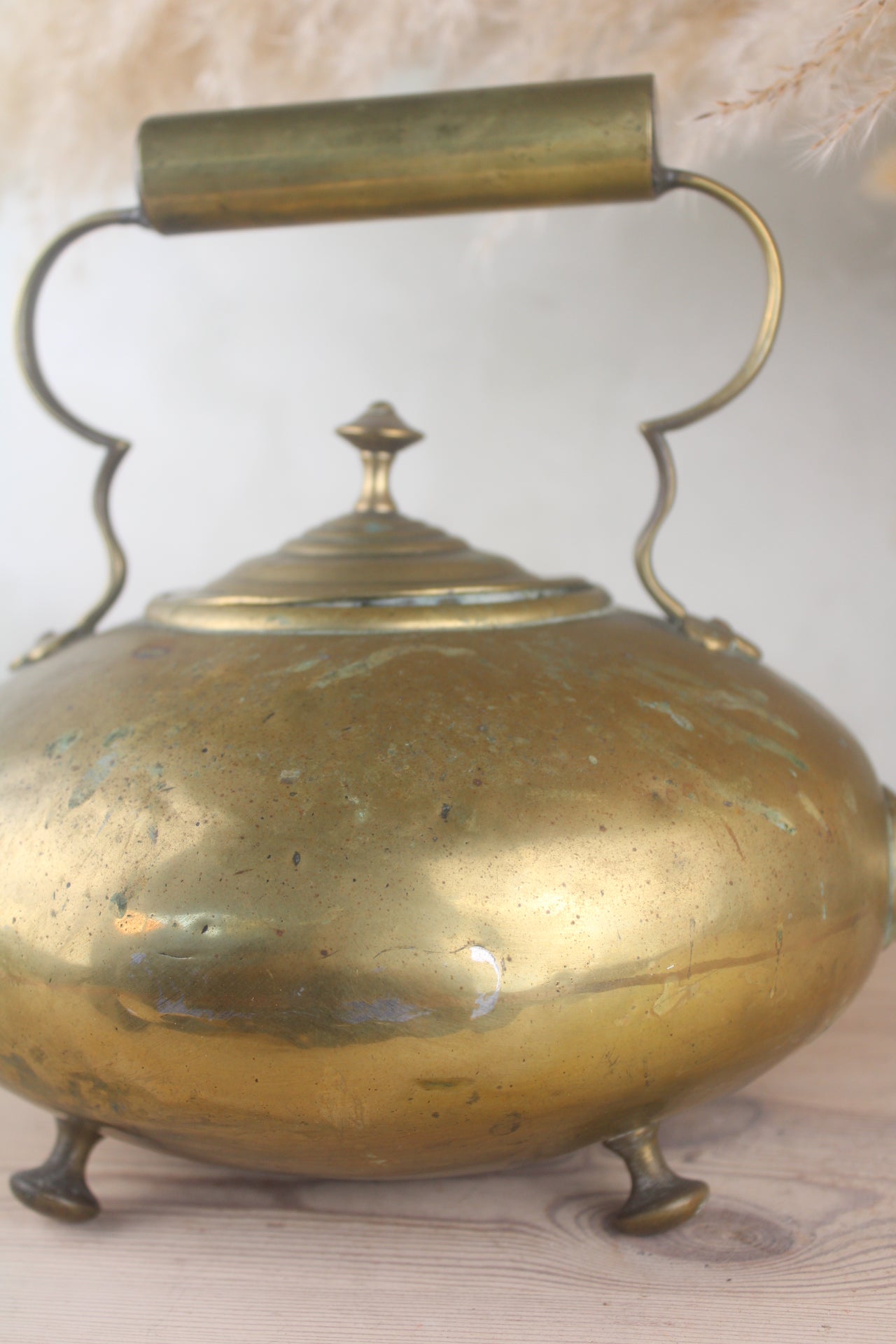 Brass Vintage Teapot with Tin Lining