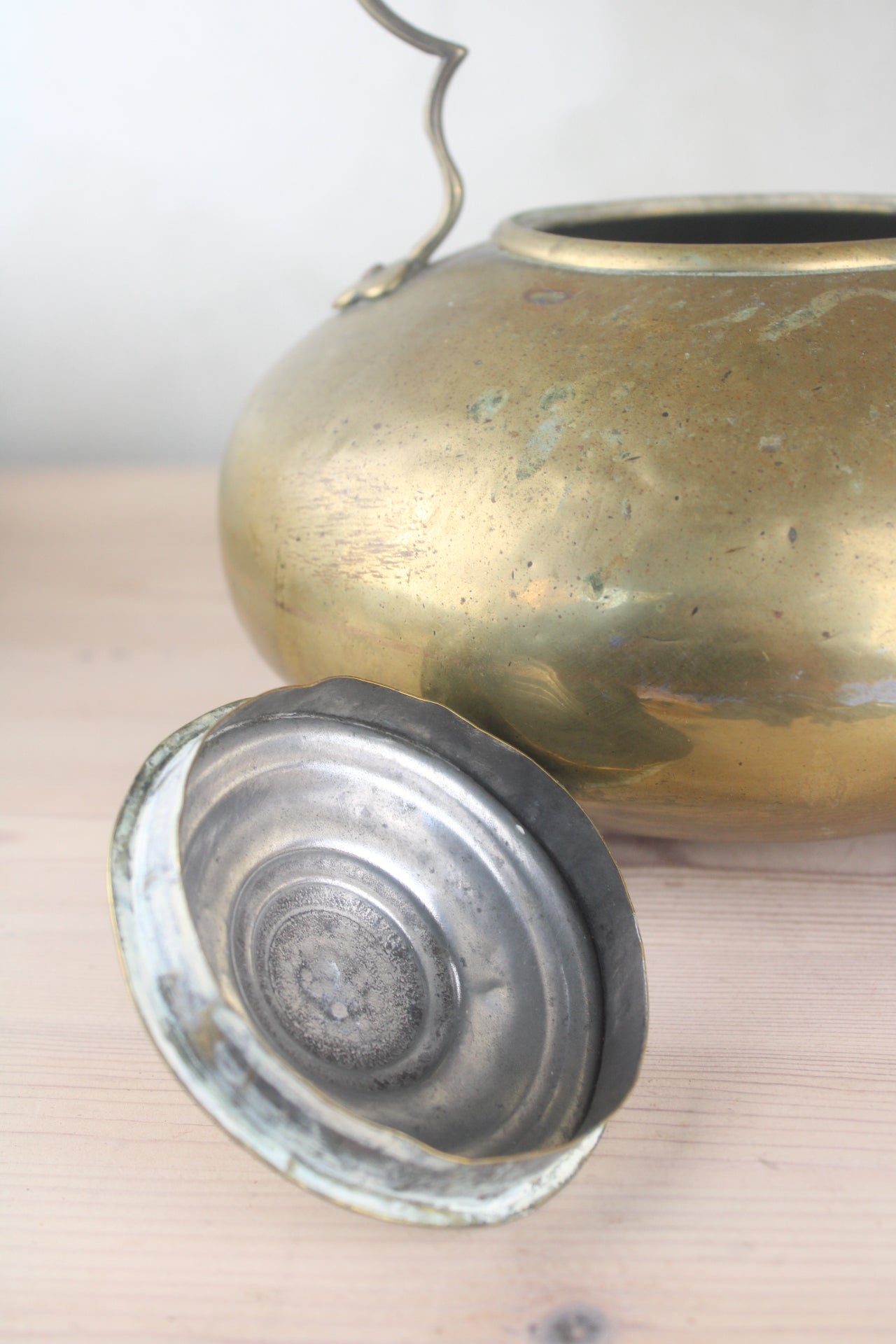 Brass Vintage Teapot with Tin Lining