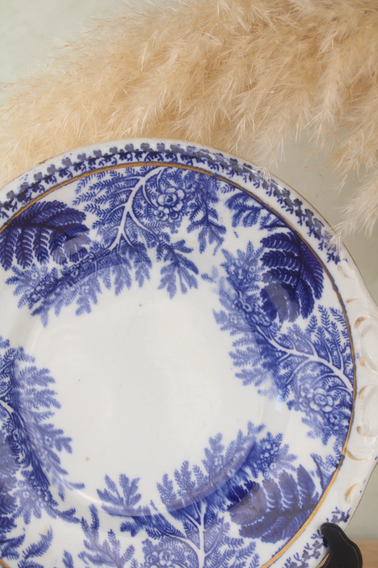 Pair of Blue and White Leaf Plates