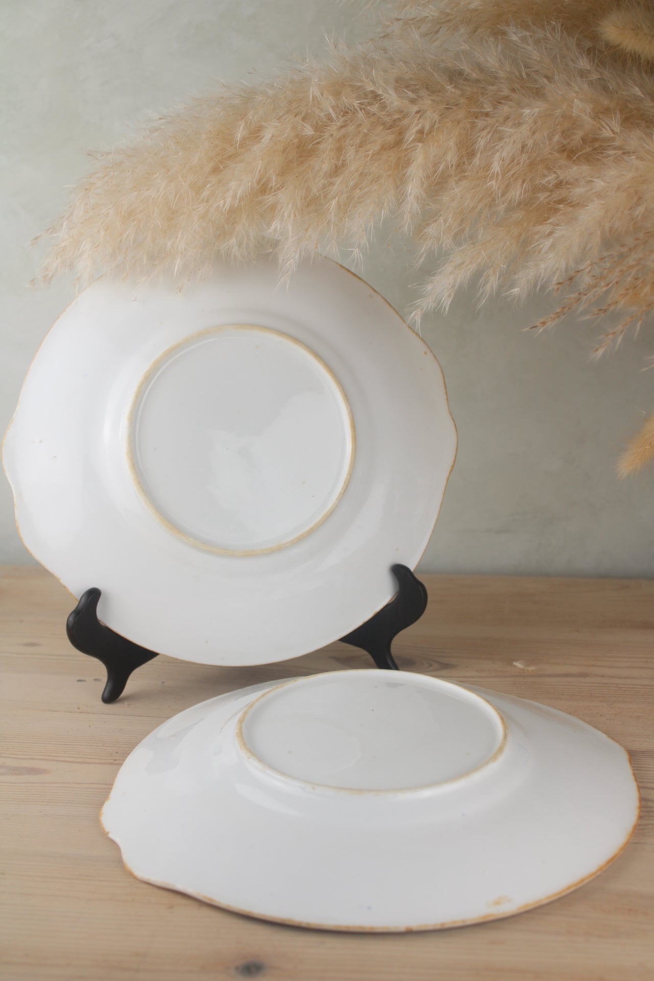 Pair of Blue and White Leaf Plates