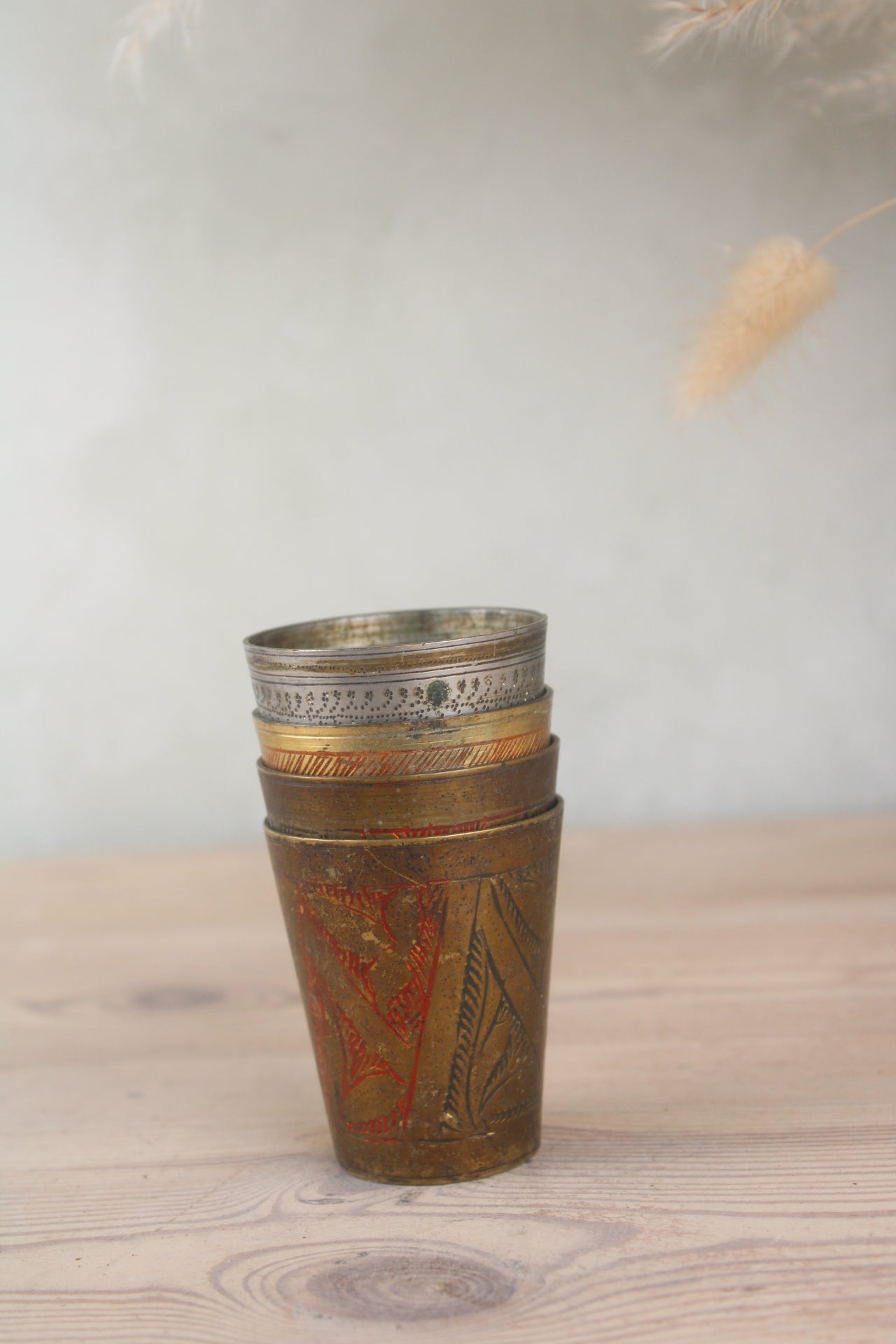 Set of 4 Metal Shot Glasses