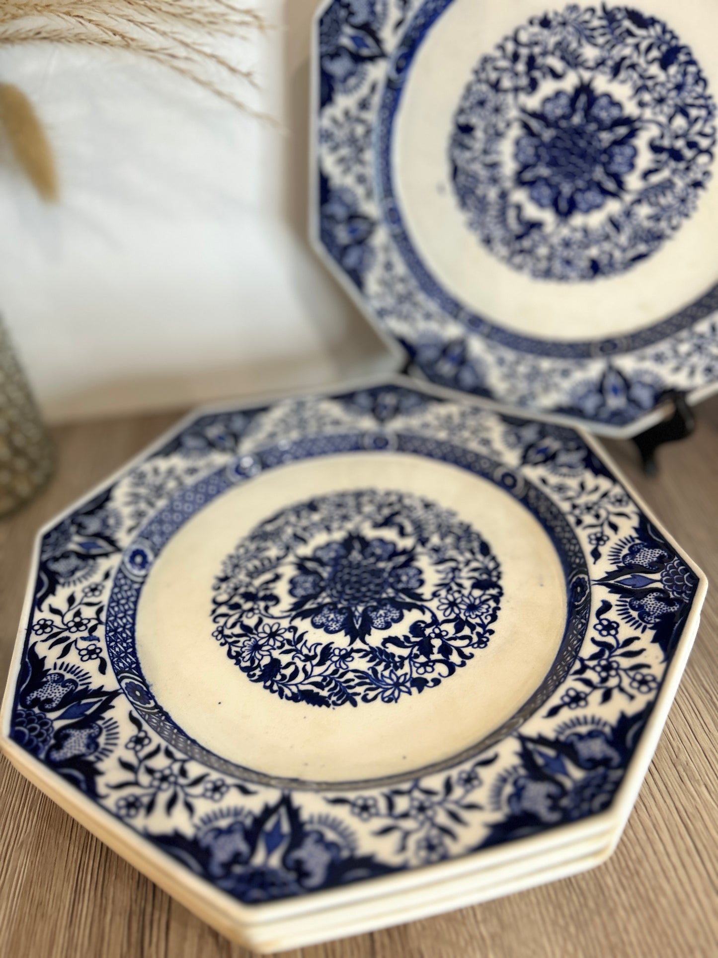 Set of 6 Minton Denmark Cobolt Blue Vintage Dinner Plates