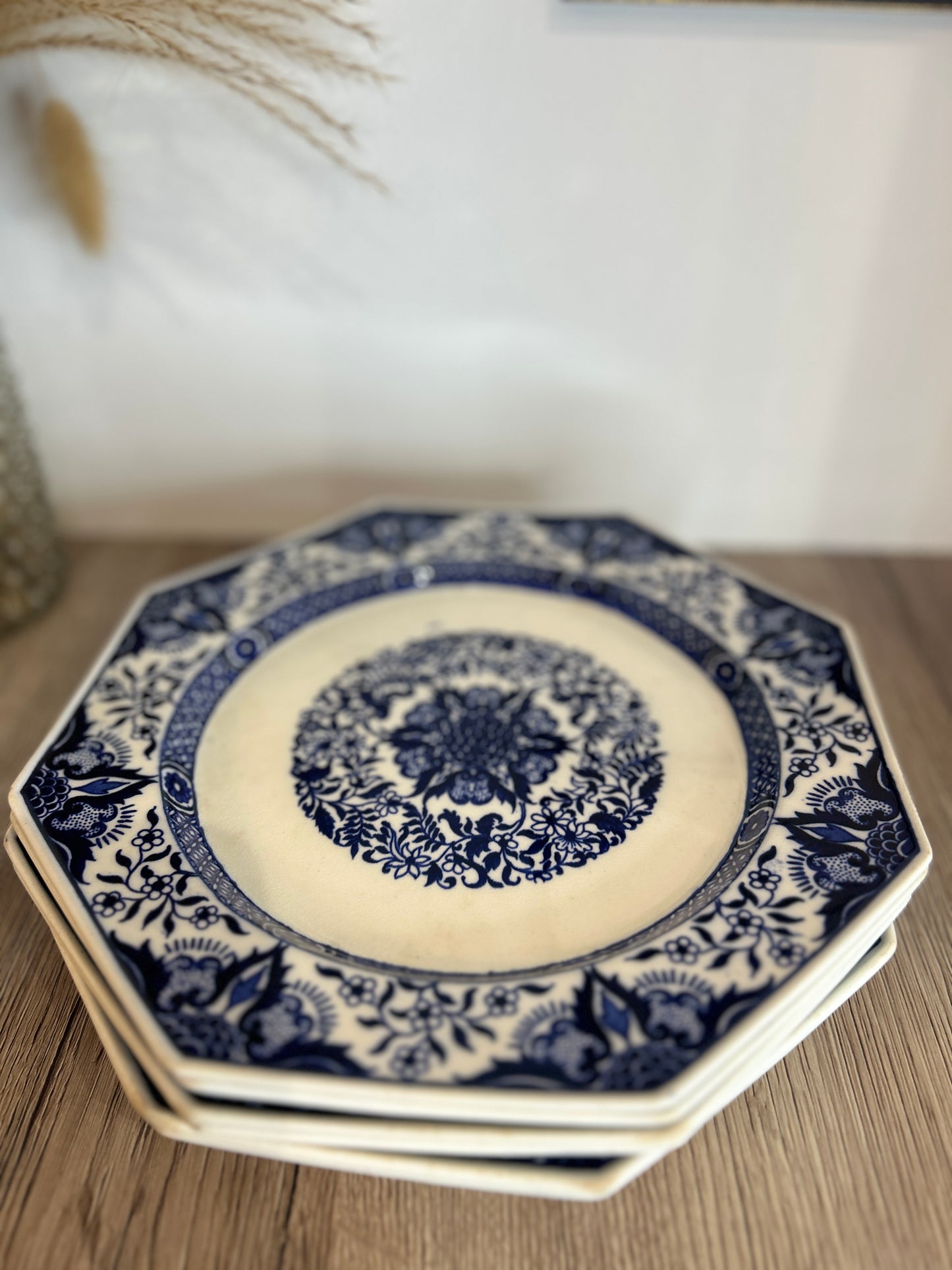 Set of 6 Minton Denmark Cobolt Blue Vintage Dinner Plates