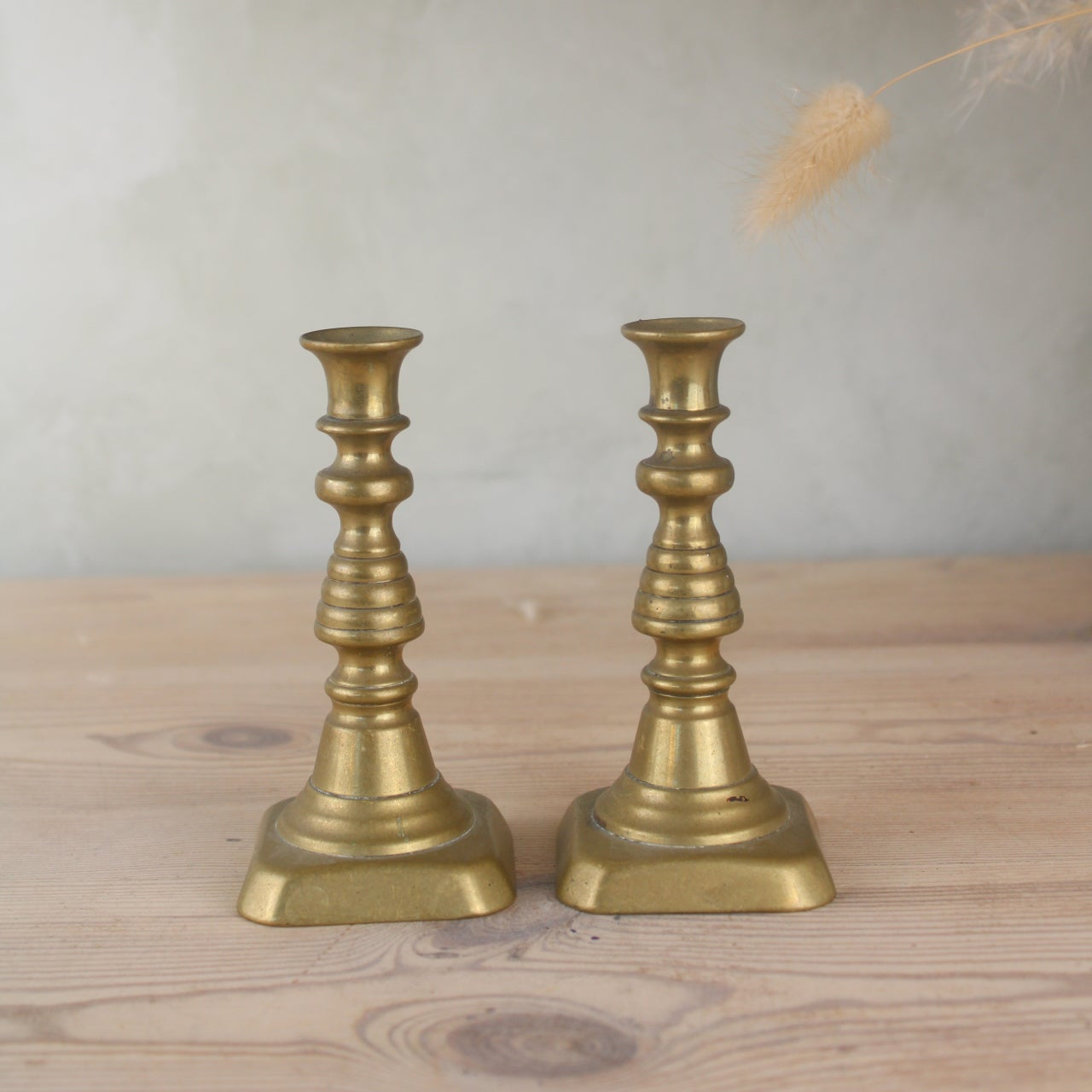 Pair of Small Brass Candlesticks