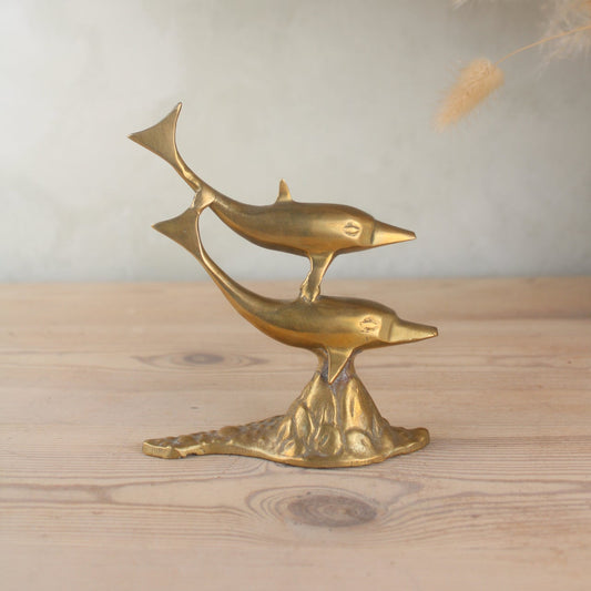 Brass Dolphins Figurine