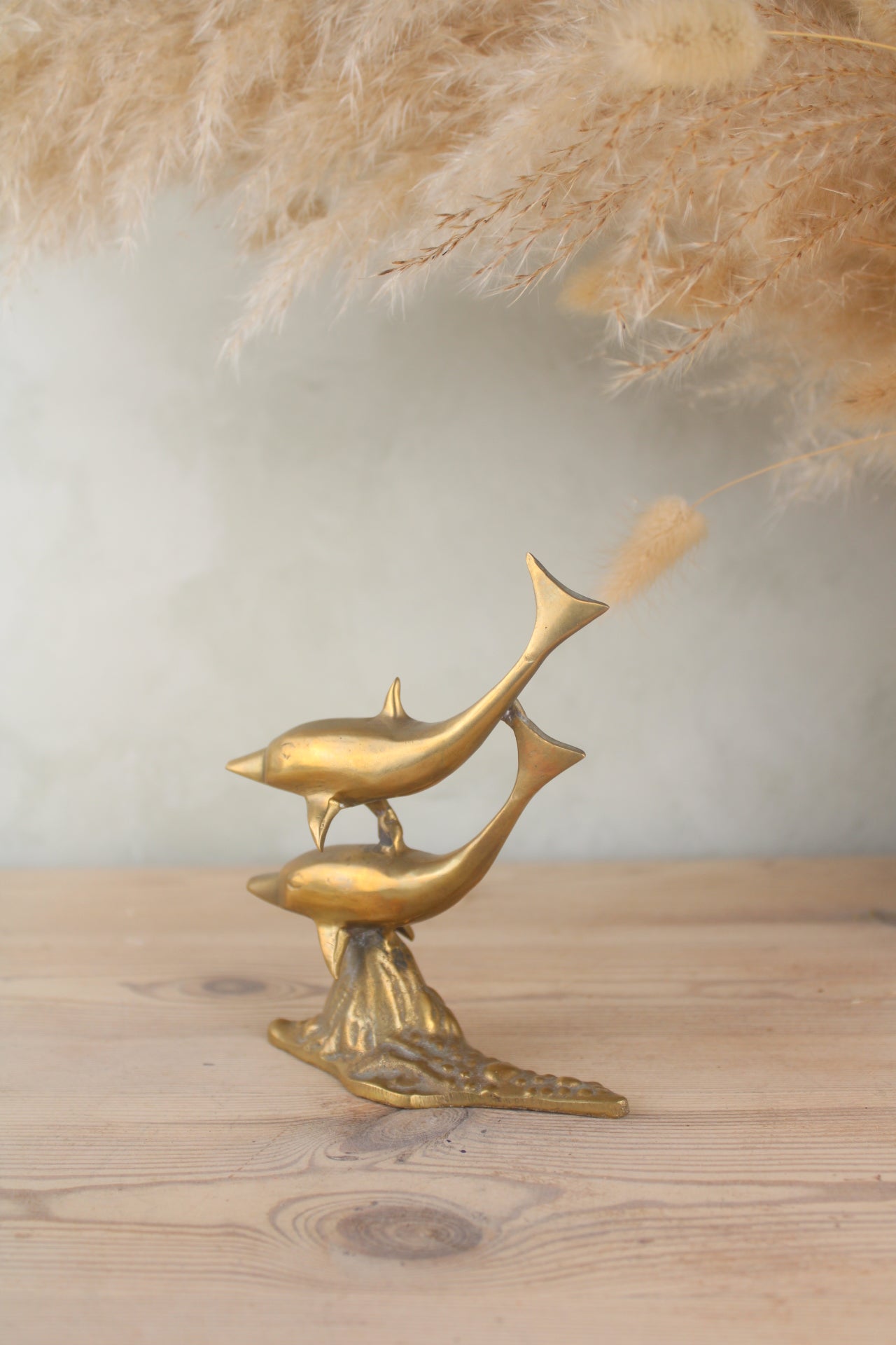 Brass Dolphins Figurine