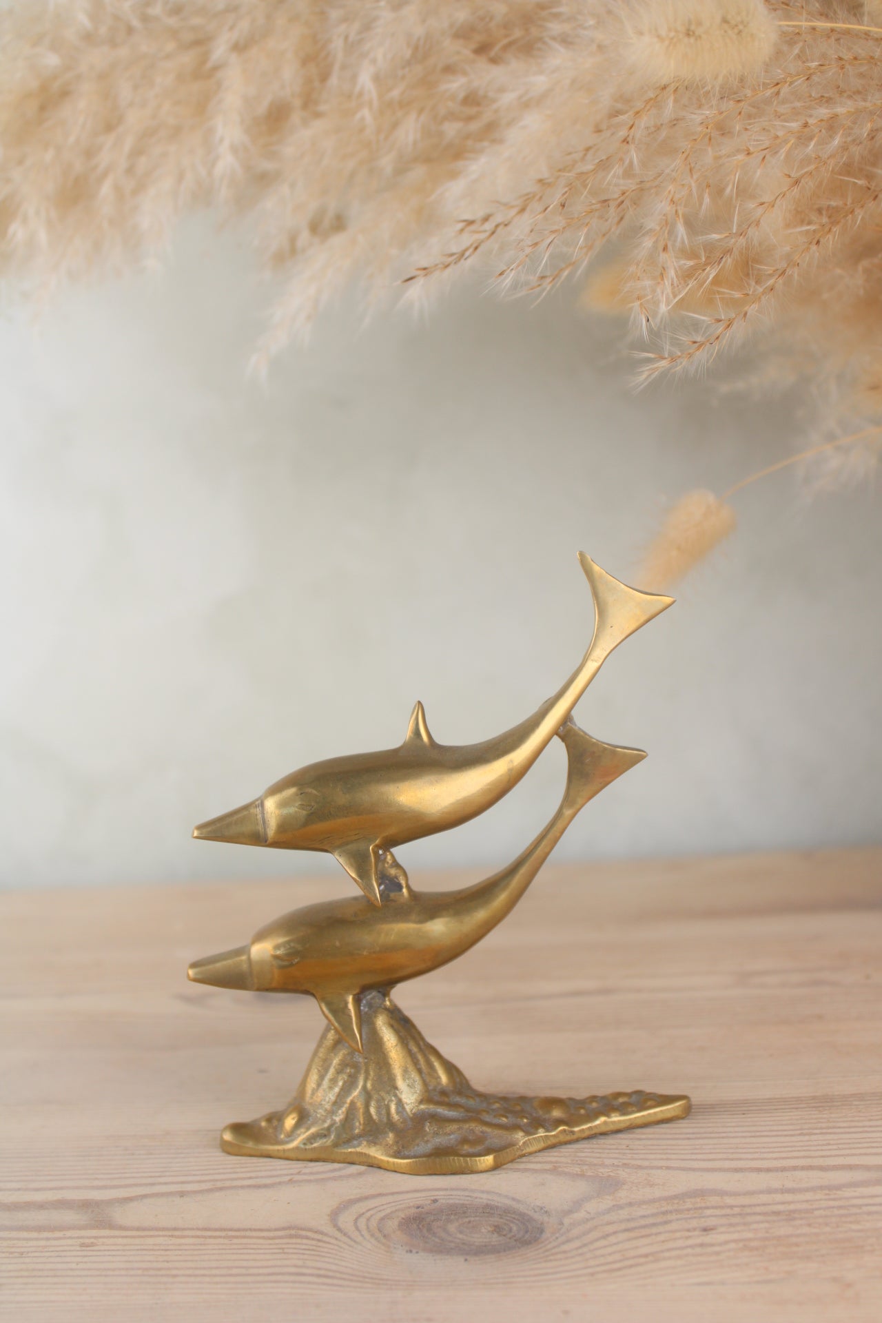 Brass Dolphins Figurine