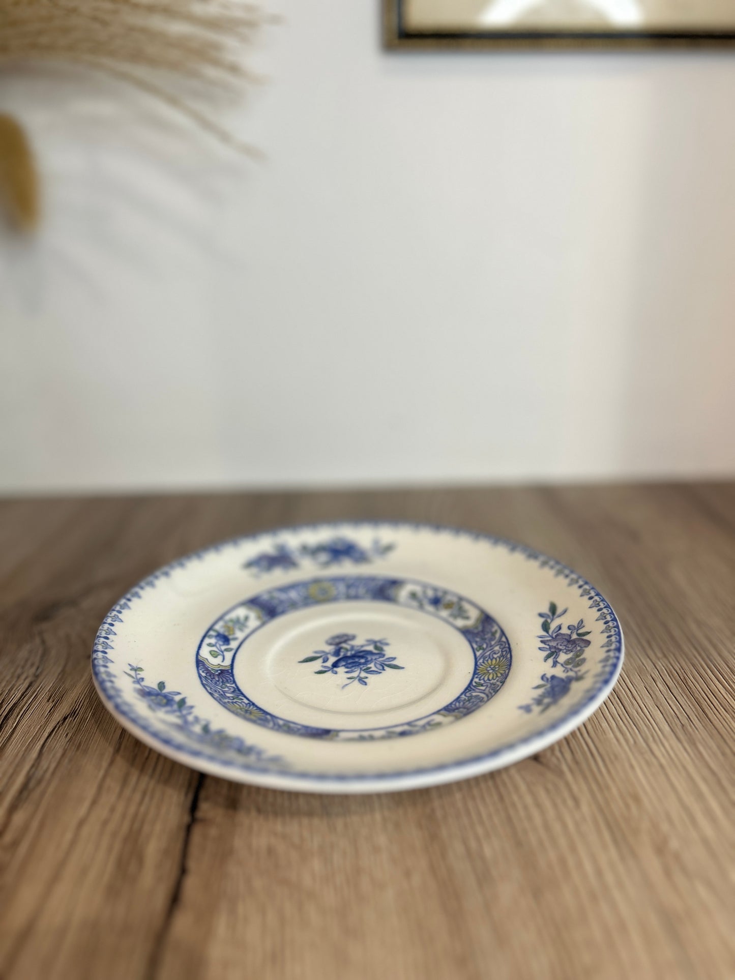 Set of 4 Copeland Spode Nigel Blue and White Floral Vintage Saucers