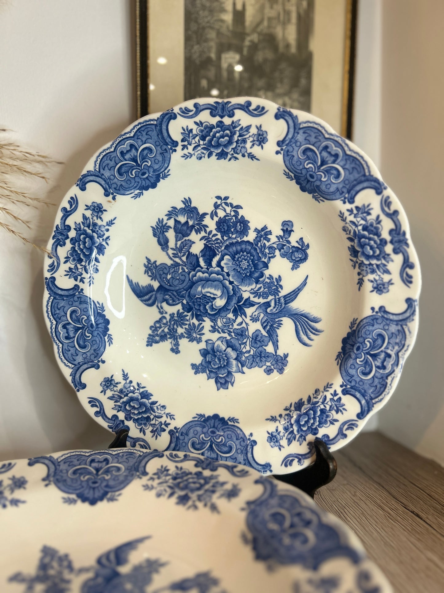 Set of 4 Royal Doulton Blue Windsor Vintage Pasta Bowls