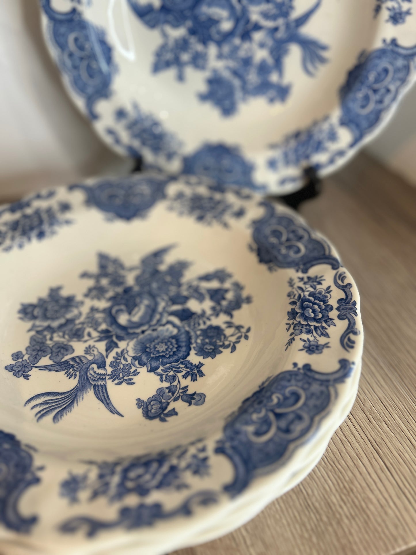 Set of 4 Royal Doulton Blue Windsor Vintage Pasta Bowls