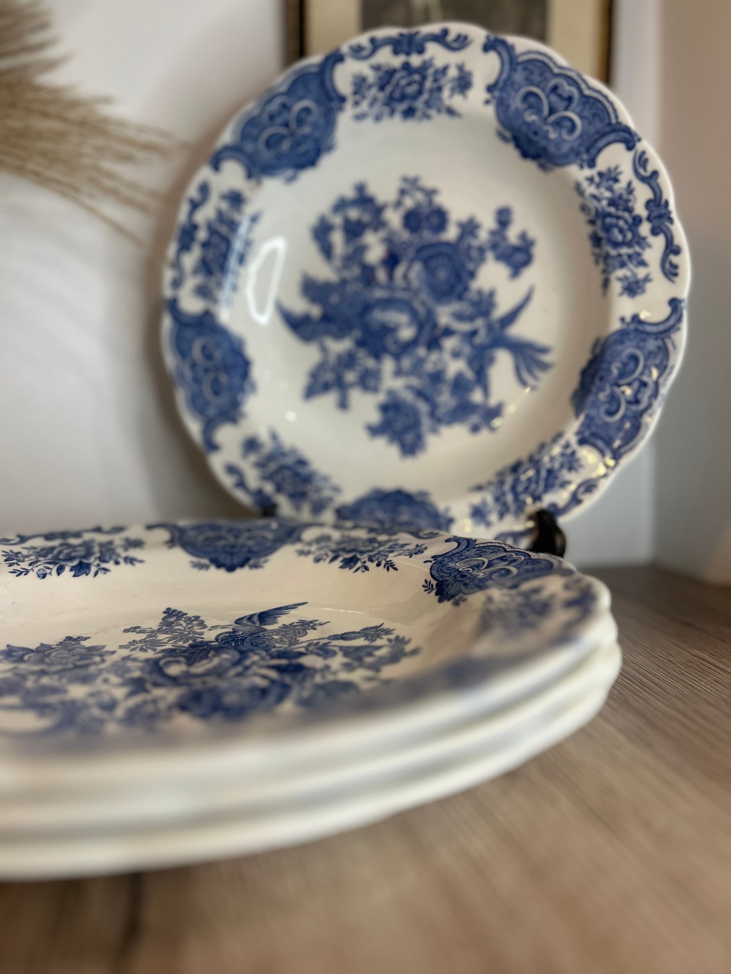 Set of 4 Royal Doulton Blue Windsor Vintage Pasta Bowls