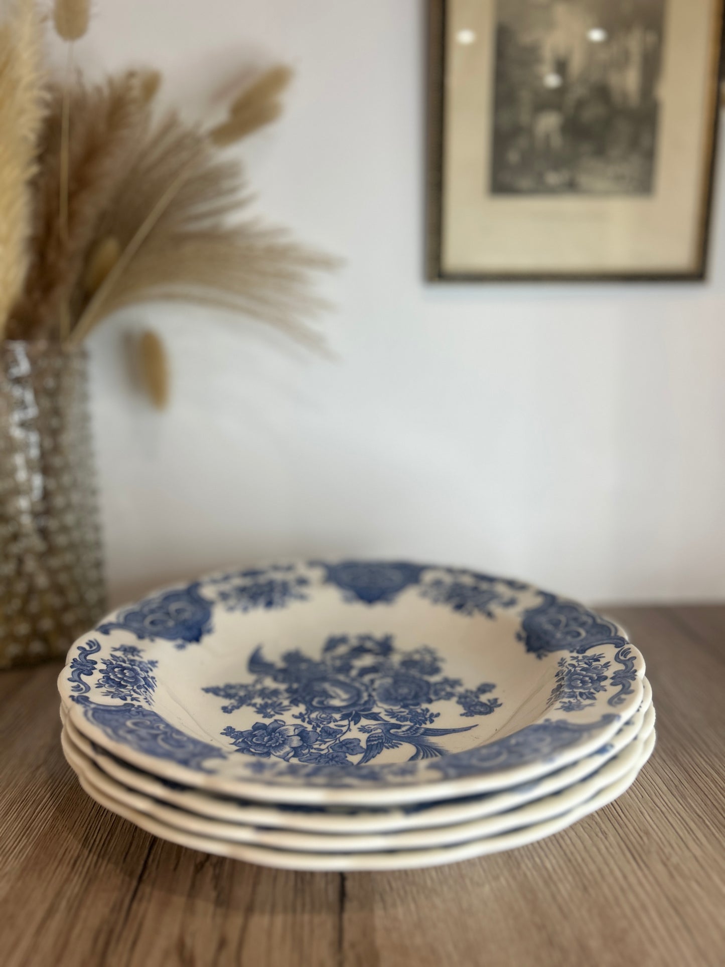 Set of 4 Royal Doulton Blue Windsor Vintage Pasta Bowls