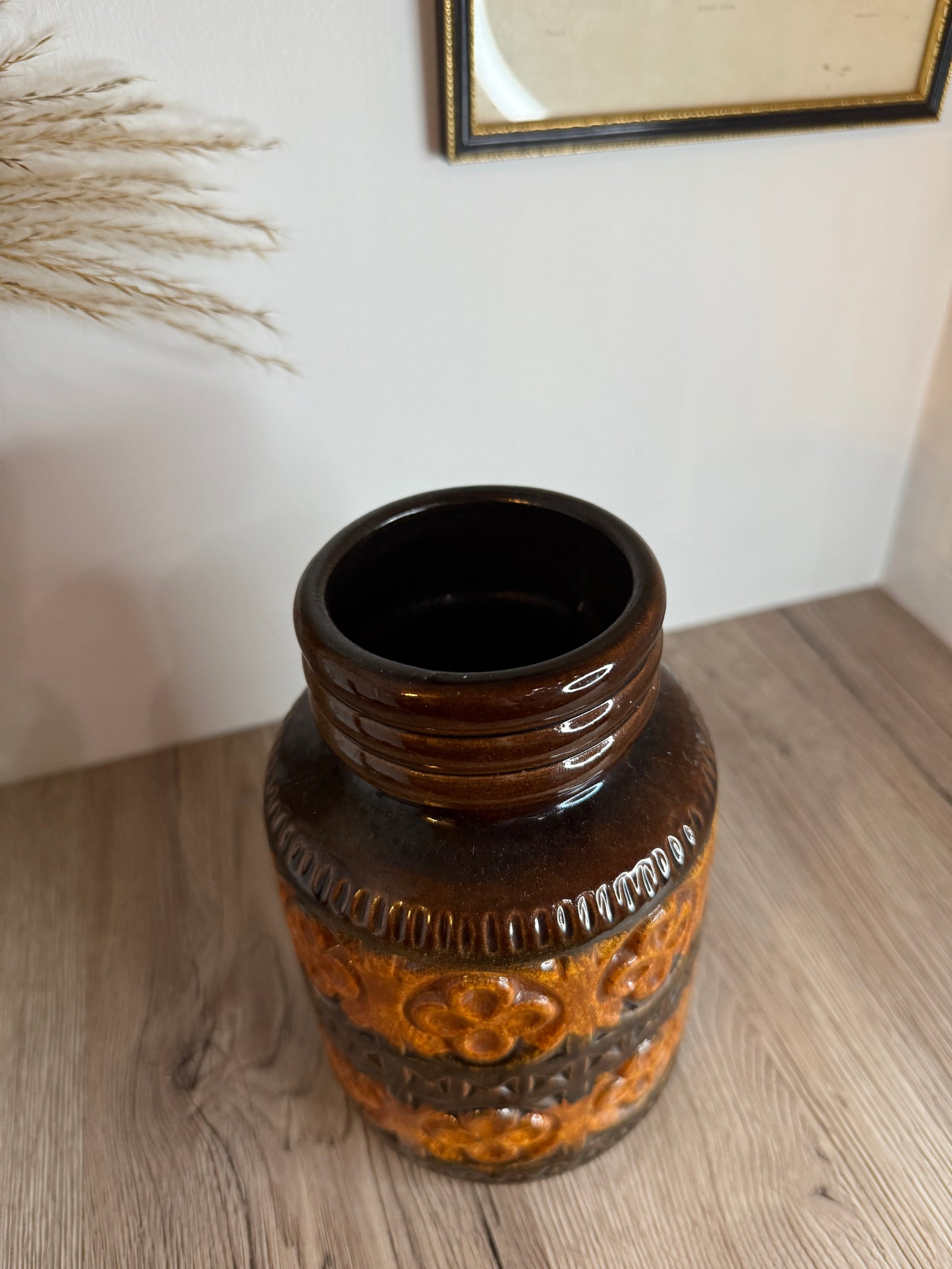 Brown and Orange Vintage West German Vase