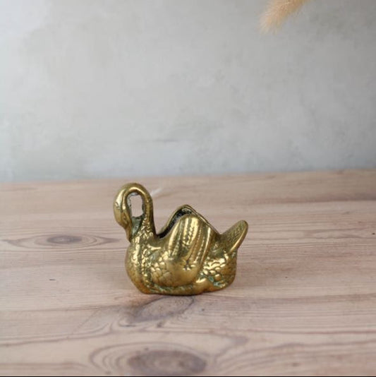 Brass Swan Pot