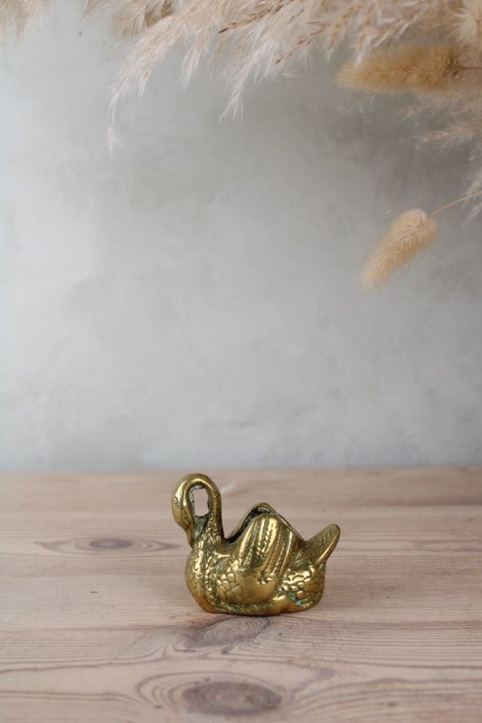 Brass Swan Pot