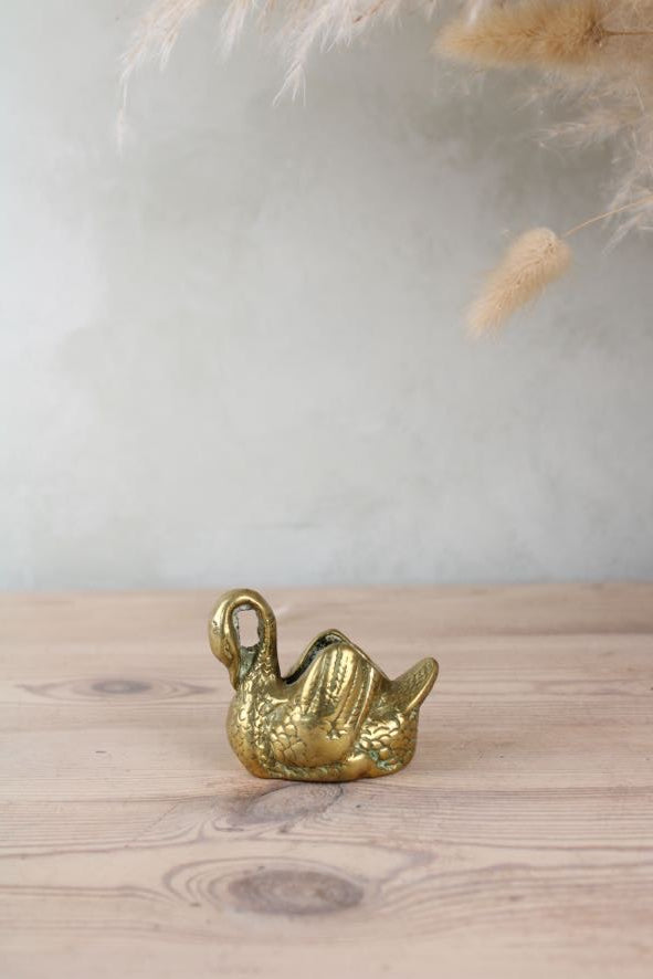 Brass Swan Pot