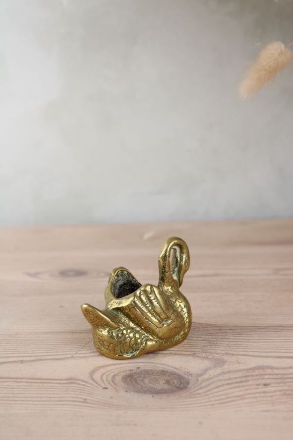 Brass Swan Pot