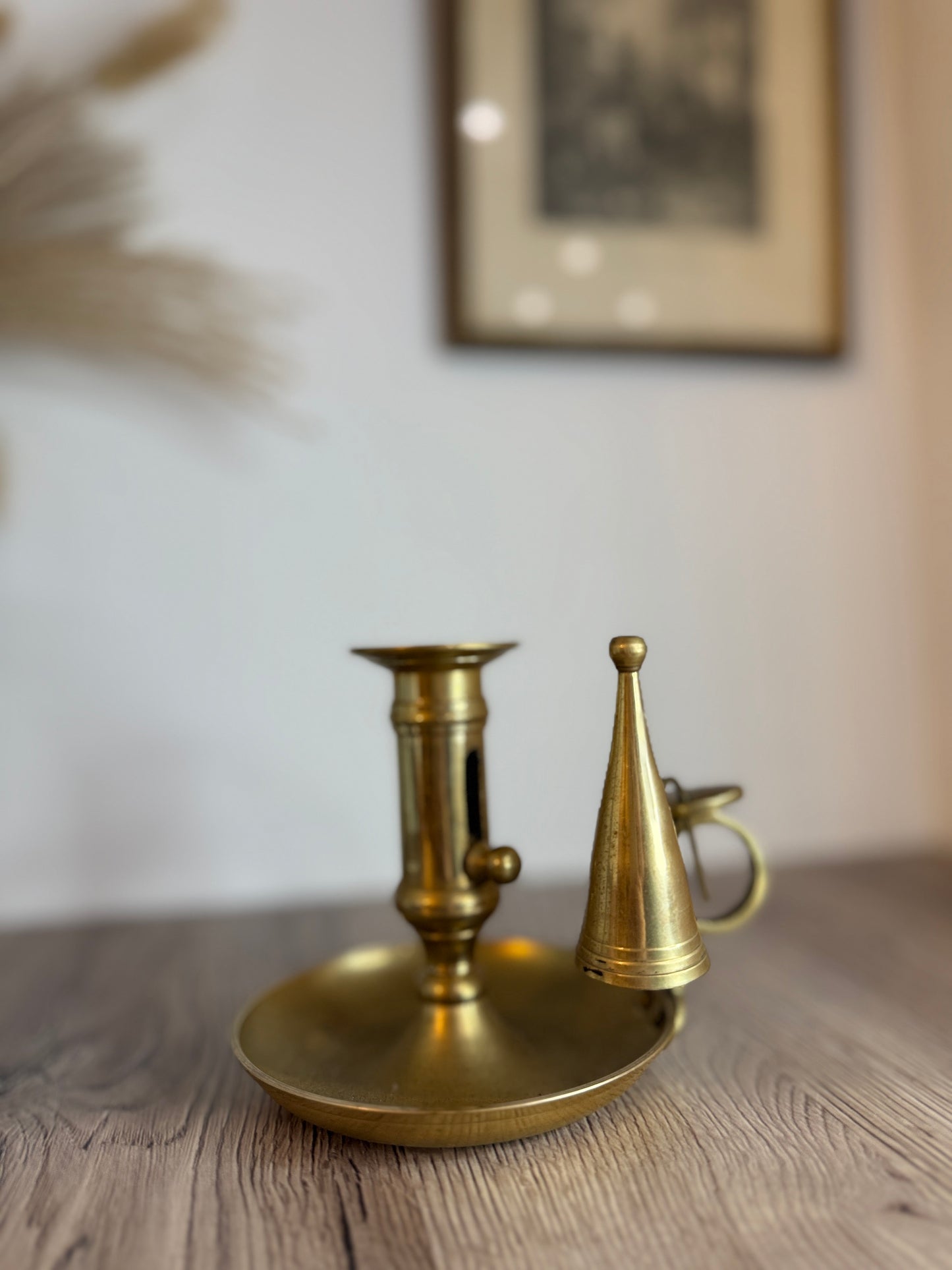 Brass Candlestick with Snuffer