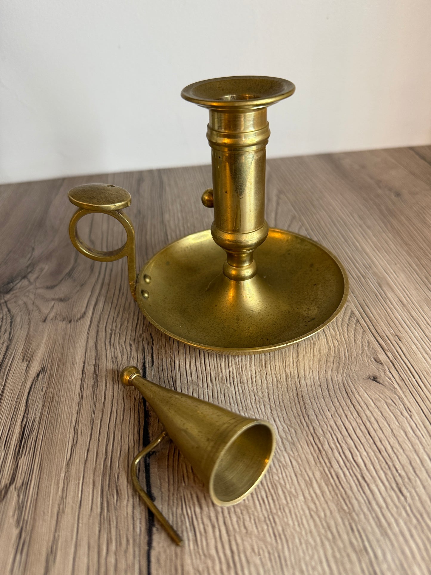 Brass Candlestick with Snuffer