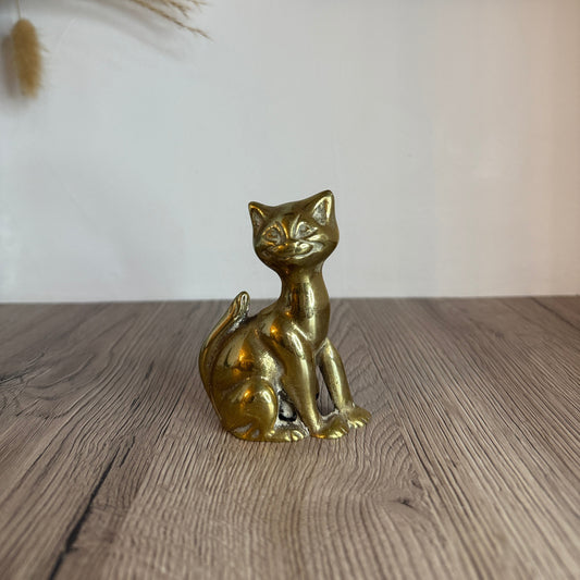 Brass Retro Cat with Stand