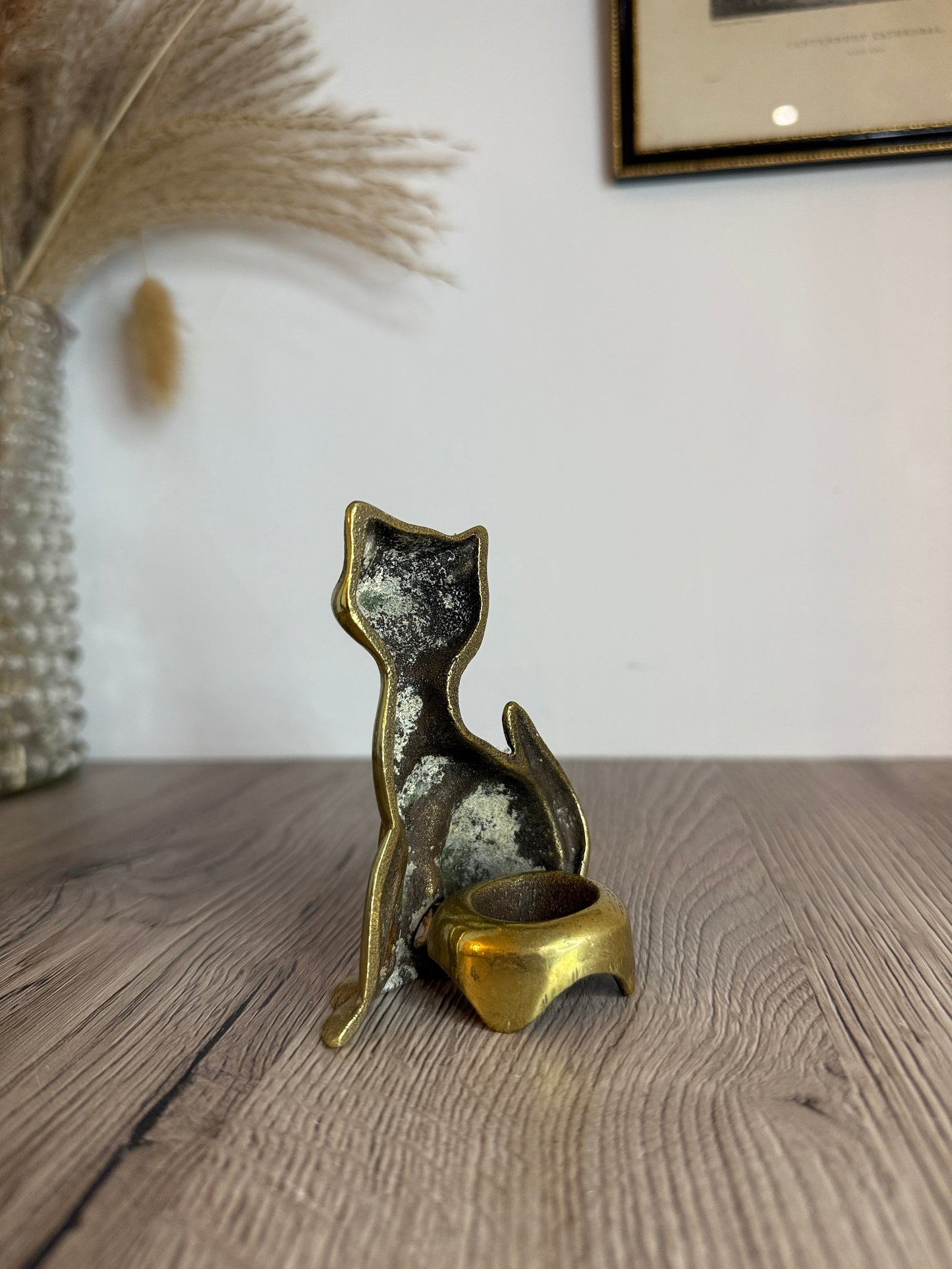 Brass Retro Cat with Stand