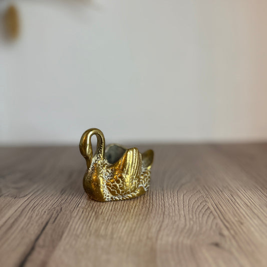 Brass Swan Pot