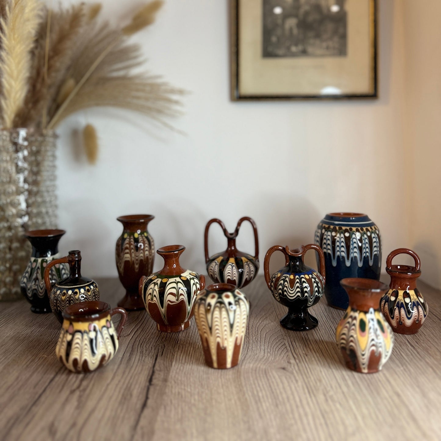 Set of 11 Miniature Ceramic Hungarian Vases