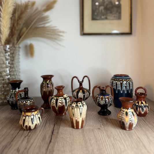 Set of 11 Miniature Ceramic Hungarian Vases