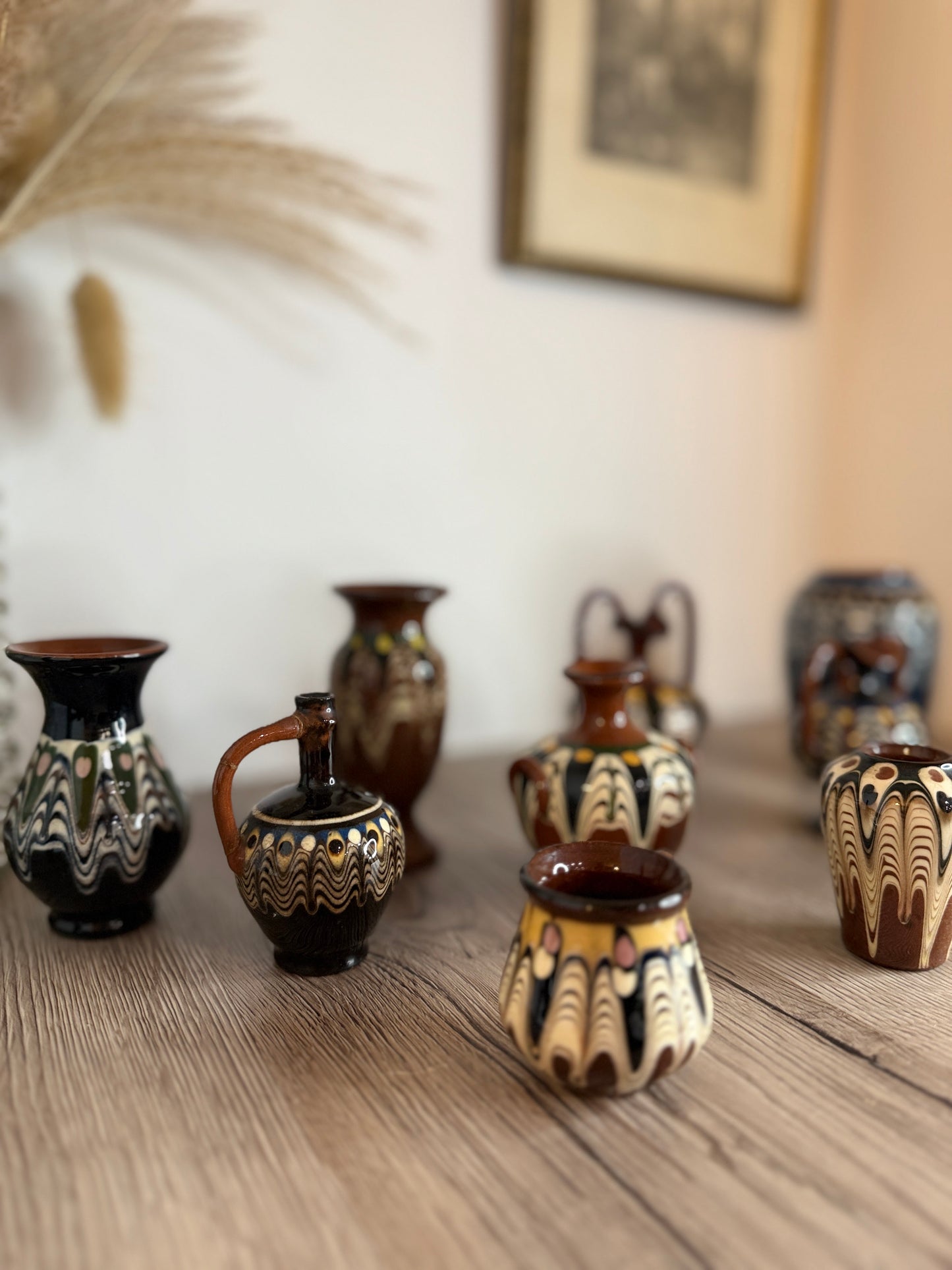 Set of 11 Miniature Ceramic Hungarian Vases