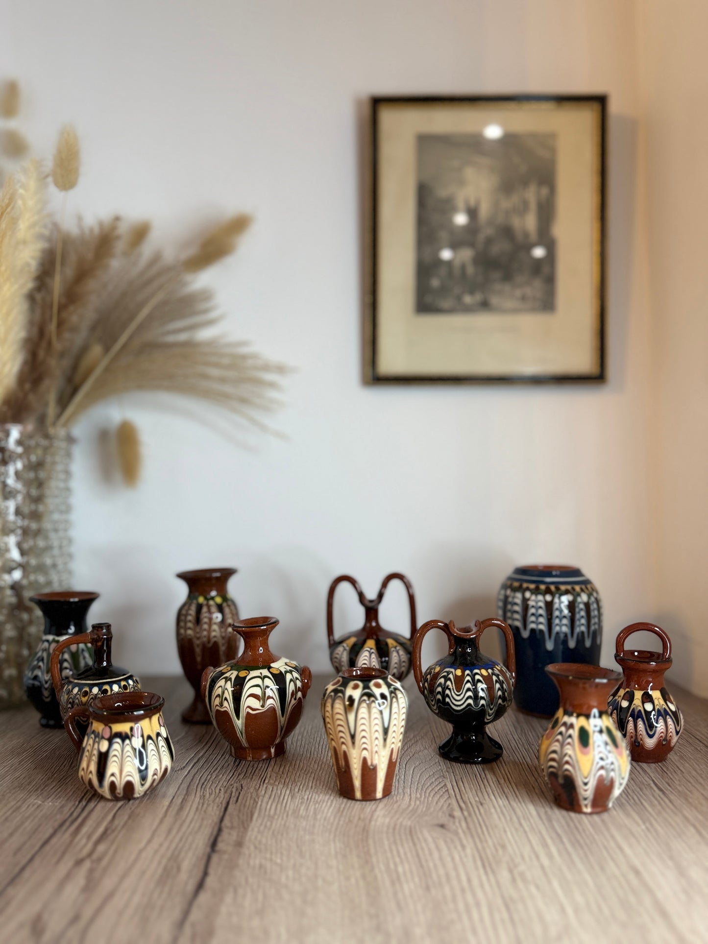 Set of 11 Miniature Ceramic Hungarian Vases