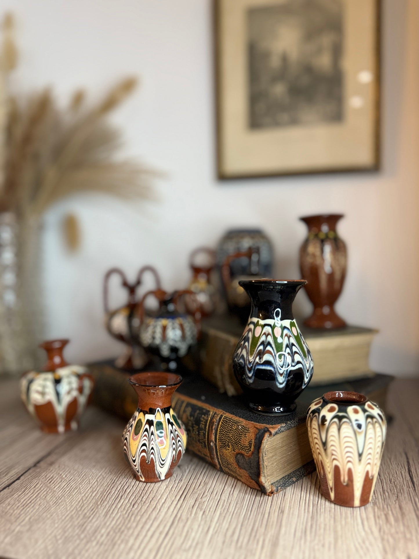 Set of 11 Miniature Ceramic Hungarian Vases