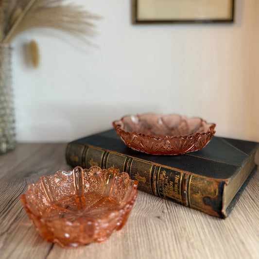 Pair of Pink Vintage Glass Bowls