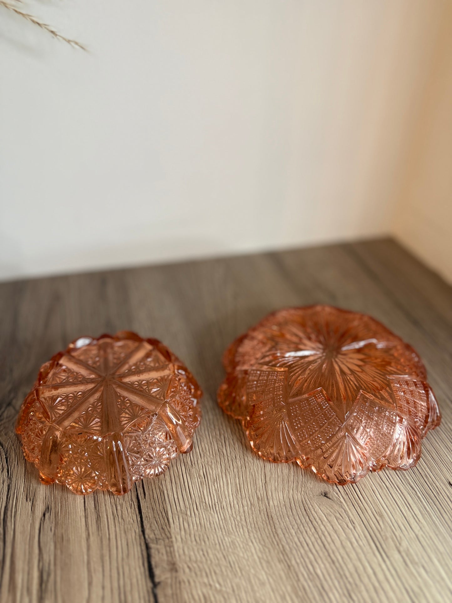 Pair of Pink Vintage Glass Bowls