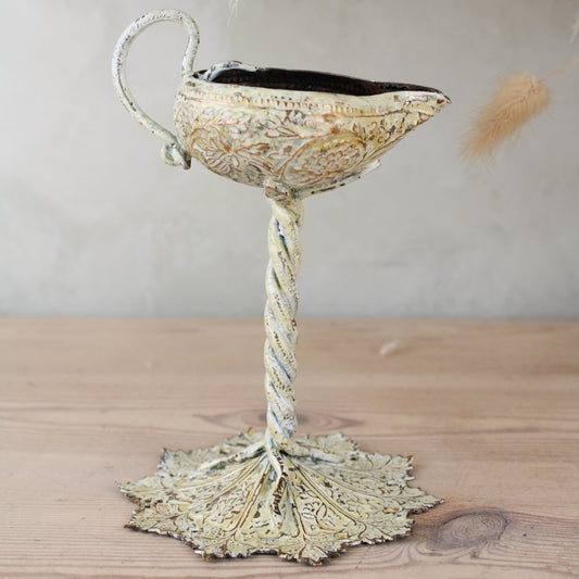 Metal Leaf Candle Holder Stand