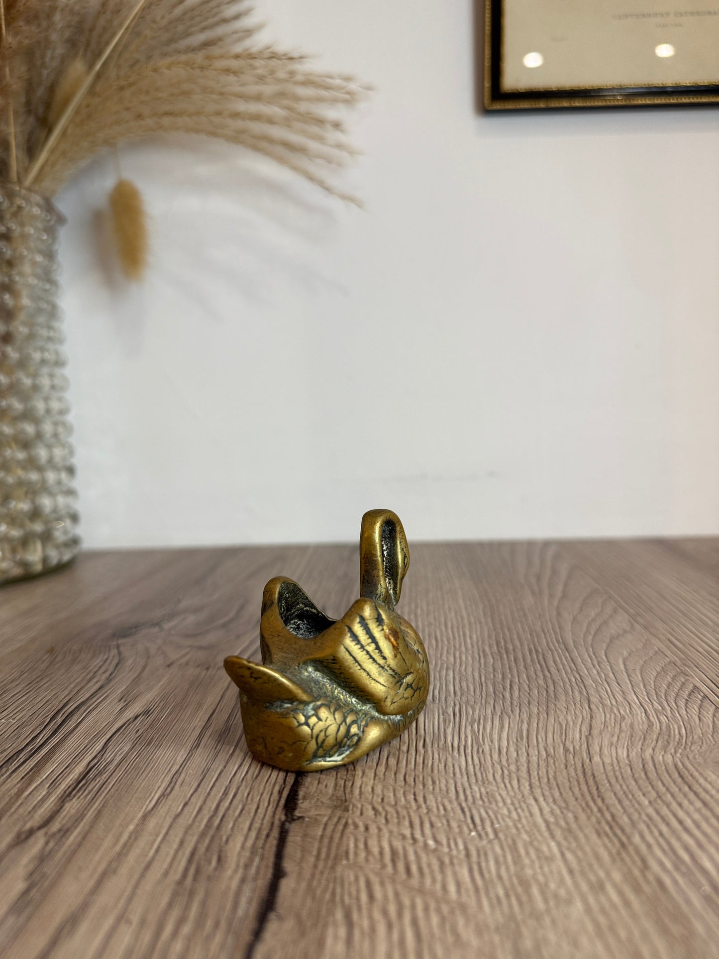 Brass Swan Pot