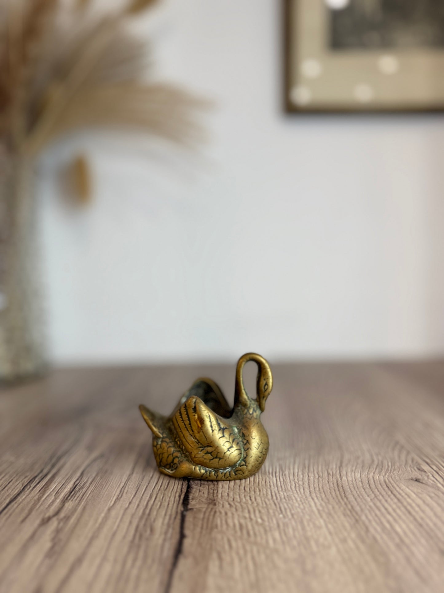 Brass Swan Pot