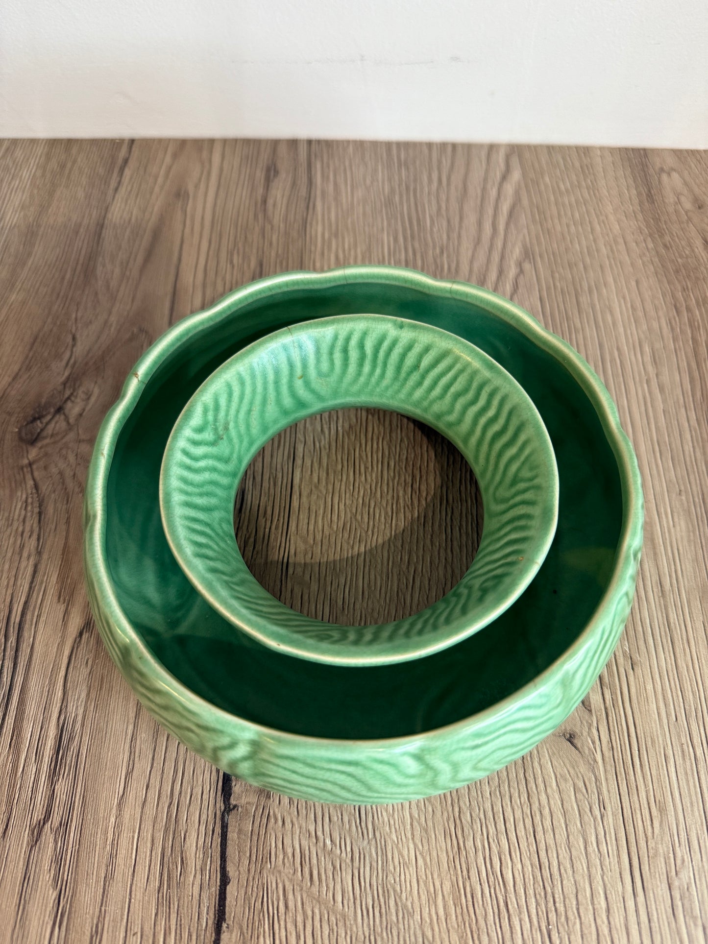 Sylvac 1992 Green Ring Planter Plant Pot