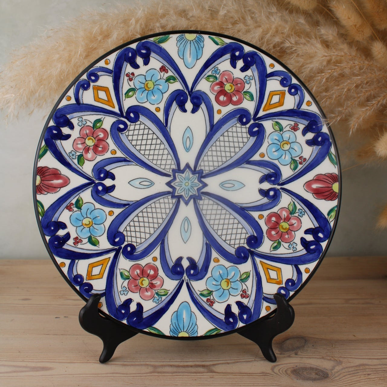 Blue and White Floral Hanging Plate