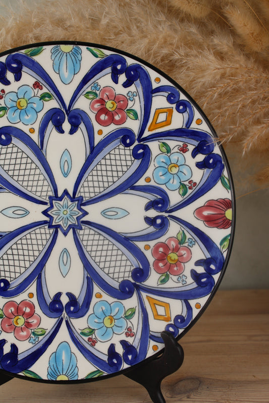Blue and White Floral Hanging Plate