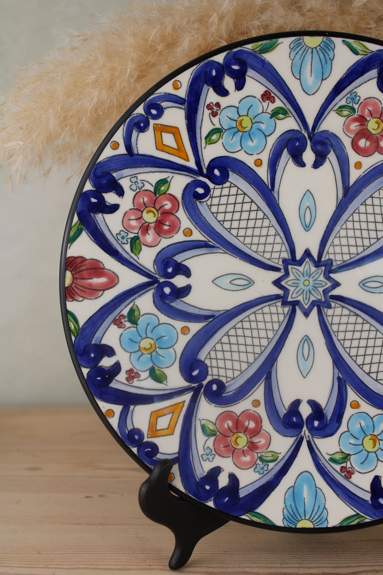 Blue and White Floral Hanging Plate