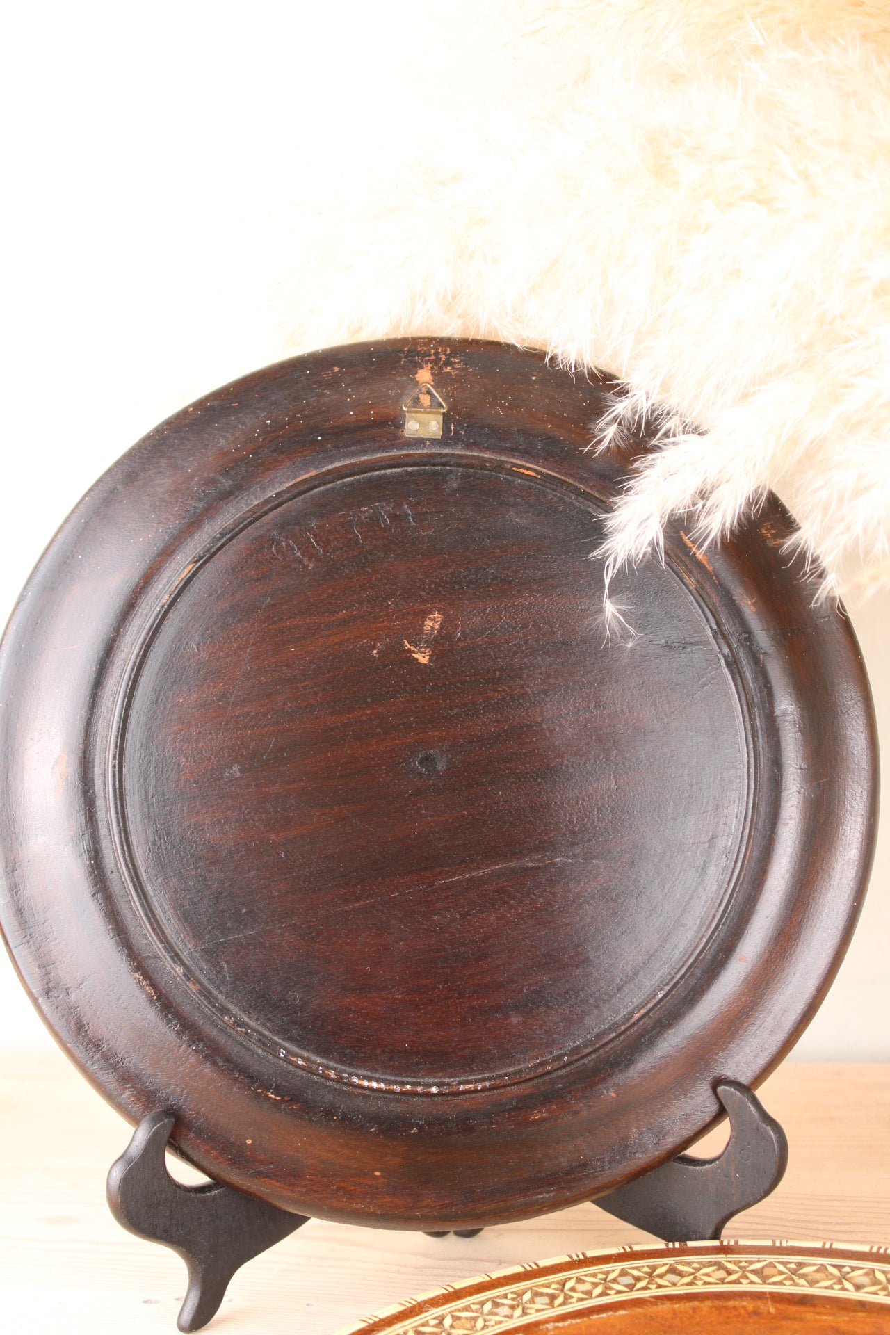 Pair of Wooden Mosaic Plates