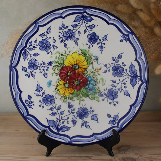Blue and White Floral Hanging Plate