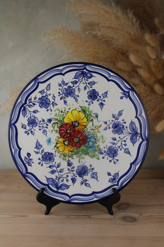 Blue and White Floral Hanging Plate
