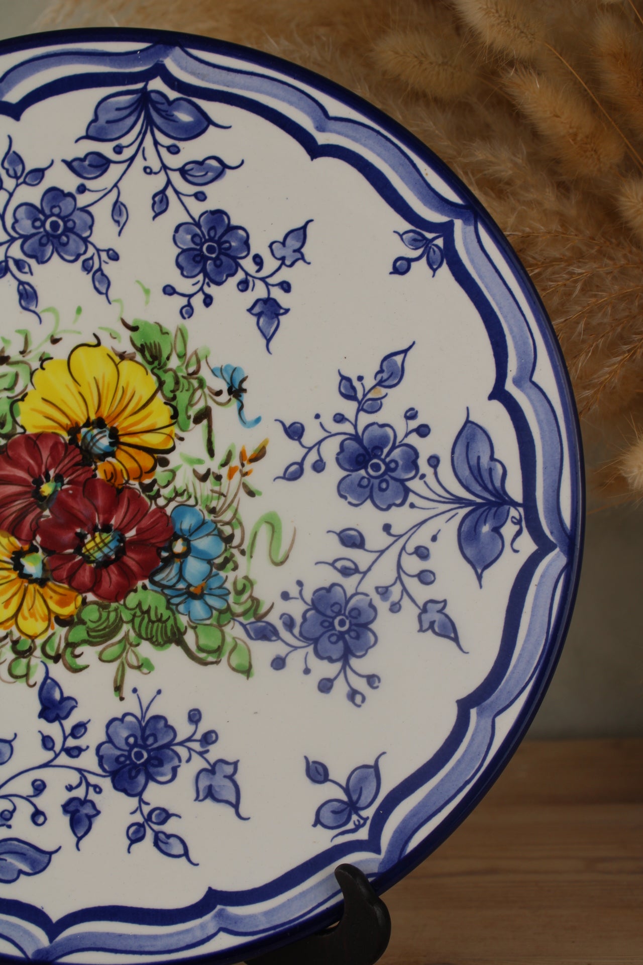 Blue and White Floral Hanging Plate
