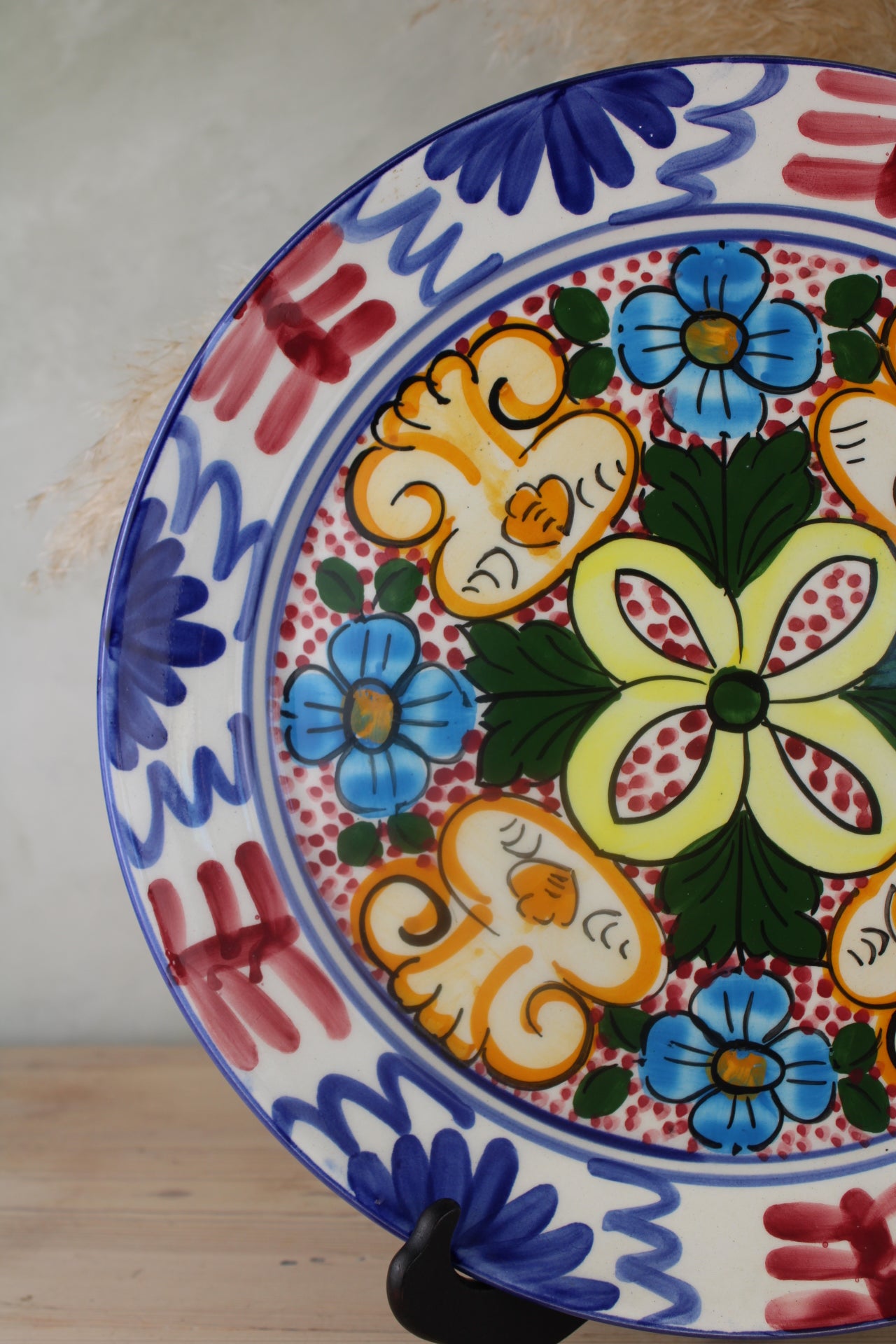 Colourful Floral Spanish Hanging Plate